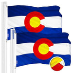 Load image into Gallery viewer, Colorado CO State Flag 3x5 Ft 2 Pack Embroidered Polyester Brass Grommets