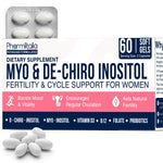Load image into Gallery viewer, Myo Inositol D Chiro Inositol Supplement for Women Hormone Balance Healthy Ovarian Support 40:1 Myo Inositol Blend with Folate Vitamin D3 B12 & 20 Billion CFU Probiotics 60 Capsules