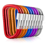 Load image into Gallery viewer, Revel Kid Carabiner Clip Set of 10 Locking Multicolor D Shape 3 inch Clips