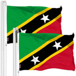 Load image into Gallery viewer, G128 2 Pack: Saint Kitts and Nevis Flag 3x5 Ft LiteWeave Pro Series Printed 150D Polyester Country Flag, Indoor/Outdoor, Vibrant Colors, Brass Grommets, Thicker and More Durable Than 100D 75D Polyester