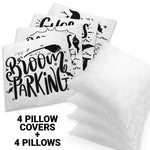 Load image into Gallery viewer, Halloween Decoration Ghost Spooky Waterproof Throw Pillow 18 x 18 in Set of 4, Beautiful Cushion Covers for Halloween Sofa Couch Decoration, Pillow Insert Included
