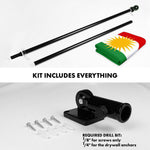 Load image into Gallery viewer, Combo Pack 6 Ft Tangle Free Aluminum Spinning Flagpole Black and Kurdistan