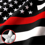 Load image into Gallery viewer, G128 Thin Red Line Flag Embroidered 2x3 FT Heavy Duty 220GSM Tough Spun Polyester U.S. American Flag Brass Grommets Honoring Fire Fighters and EMTs Black White and Red US Flag
