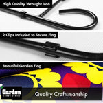 Load image into Gallery viewer, G128 Combo Pack: Garden Flag Stand Black 36x16 Inch & Garden Flag Trick or Treat Owl Purple 12x18 Inch