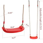 Load image into Gallery viewer, Swing seat Red for Kids and Adults with Length Control Hinge 220lb Load Ninja Slackline Ready Triangle carabiners Included Playground Swing Set Accessories Replacement