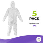 Load image into Gallery viewer, Medical Disposable Coveralls for Men Women 3X Large Size Pack of 5 White Suits
