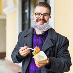 Load image into Gallery viewer, White Disposable Beard Covers for Men 18 Inch Pack of 100 Spunbond Polypropylene Beard Guards Food Service Breathable Lightweight Facial Hair Covering with Single Loop