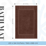Load image into Gallery viewer, Luxury 2 Pack Bath Mat Floor Towel Set Absorbent Cotton Hotel Spa 22x34 in Brown