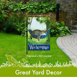 Load image into Gallery viewer, Garden Flag Welcome Sleeping Kitten 12x18 Inch 150D Printed Polyester Everyday