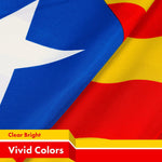 Load image into Gallery viewer, G128 5 Pack: Blue Estelada (Catalan) Flag 3x5 feet Printed 150D Indoor/Outdoor, Vibrant Colors, Brass Grommets, Quality Polyester, Much Thicker More Durable Than 100D 75D Polyester