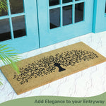 Load image into Gallery viewer, Extra Large Floor Mat for Patio Decor Coco Coir Mats with PVC Backing Non Slip Mat for Farmhouse and Home Decor Rustic Patio Mat with Beautiful Tree Print Beige 47 x22