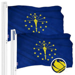 Load image into Gallery viewer, Indiana IN State Flag 3x5 Ft 2 Pack Embroidered Polyester brass grommets