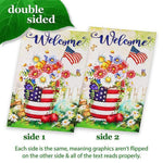 Load image into Gallery viewer, House Flag Welcome USA Patriotic Flower Pot 28x40 Inch Printed Blockout