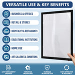 Load image into Gallery viewer, 12 Self Adhesive Sign Holder 11x17 with Magnetic Border Reusable Adhesive Frames Windows Magnetic Frames for Wall Display Peel & Stick Document Sleeve Magnet Page Protector for Office School