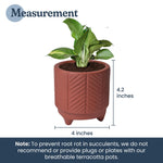 Load image into Gallery viewer, 4 Inch Terracotta Pot with Chevron Pattern Boho Ceramic Planter Clay Pots for Indoor Plants Succulent Planter with Drainage Hole and Mesh Net Garden & Home Decor