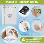 Load image into Gallery viewer, 30 Pack 2.5x3.5 Magnetic Picture Frames for Refrigerator Wallet Sized White Small Magnet Picture Frames for Fridge Magnetic Photo Sleeves Locker Magnet Frame Magnetic Photo Pockets Magnetic Picture Holder