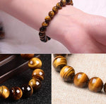Load image into Gallery viewer, Genuine Tiger Eye Bracelet 10mm Natural Yellow Brown Tiger's eye Yoga Bracelets