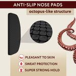 Load image into Gallery viewer, Eyeglass Nose Pads Stick On 6 Pairs Adhesive Silicone Nose Pads UltraThin Glasses Nose Grip Nose Cushions for Eyeglasses Bridge 0.5mm x 7mm x 16mm (Black Pads & Red Glasses Cord)