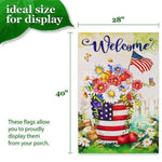 Load image into Gallery viewer, House Flag Welcome USA Patriotic Flower Pot 28x40 Inch Printed Blockout