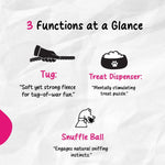 Load image into Gallery viewer, Chelsy's Toys 3 in 1 Enrichment Tube for Dogs Tug Toy Treat Dispenser & Snuffle Ball Durable Rope Dog Toy Interactive Dog Treat Puzzle for Large Dogs & Puppies (Blue)