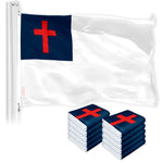 Load image into Gallery viewer, G128 10 Pack: Christian Flag 2x3 Ft LiteWeave Pro Series Printed 150D Polyester Religious Flag, Indoor/Outdoor, Vibrant Colors, Brass Grommets, Thicker and More Durable Than 100D 75D Polyester