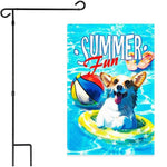 Load image into Gallery viewer, Combo Pack Garden Flag Stand Black 36x16 In and Garden Flag 12x18 In Dog in