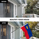 Load image into Gallery viewer, Combo Pack 6 Ft Tangle Free Aluminum Spinning Flagpole Black Liechtenstein Flag