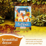 Load image into Gallery viewer, Combo Pack: Garden Flag Stand Black 36 in x 16 in & Garden Flag Fall Decoration Autumn Blessings Gnomes with Pumpkins 12x18 DoubleSided Blockout Fabric