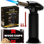 Load image into Gallery viewer, Butane Torch Adjustable Flame for Smoking Guns and Smokers with Wood Chips Bag