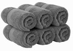 Load image into Gallery viewer, Luxury Hand Towels for Bathroom Hotel Kitchen 16x30 In Set Set of 6 Dark Gray