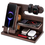 Load image into Gallery viewer, Phone Docking Station Ash Wood Phone Wallet Organizer for Office Gifts for Men