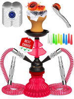 Load image into Gallery viewer, Red Hookah set with everything Hookah Set 2 Hose Hookah LilOne
