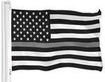 Load image into Gallery viewer, G128 Combo Pack: USA American Flag & Thin Gray Line Flag 3x5 FT Printed 150D Indoor/Outdoor, Vibrant Colors, Brass Grommets, Quality Polyester