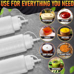 Load image into Gallery viewer, 6 Pack Plastic Condiment Squeeze Bottles 24oz Refillable Squirt Bottles with Narrow Tip Leak Resistant Great for Oil Sauces Ketchup Mayonnaise Syrup Dressing BBQ Stations & Catering Use