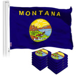 Load image into Gallery viewer, G128 10 Pack: Montana MT State Flag 3x5 Ft LiteWeave Pro Series Printed 150D Polyester Indoor/Outdoor, Vibrant Colors, Brass Grommets, Thicker and More Durable Than 100D 75D Polyester