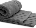 Load image into Gallery viewer, Luxury Bath Mat Floor Towel Set 22 x34 in 2 Pack Dark Gray Absorbent Cotton
