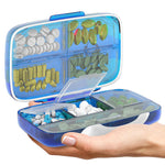 Load image into Gallery viewer, Pill Organizer Airtight Pill Box Blue Large Pill Dispenser for Home and Travel