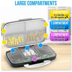 Load image into Gallery viewer, Airtight Pill Organizer Box Large Pill Dispenser for Home Travel 8 Compartment