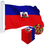 Load image into Gallery viewer, G128 5 Pack: Haiti Haitian Flag 2.5x4 Ft StormFlyer Series Embroidered 220GSM Spun Polyester Country Flag, Embroidered Design, Indoor/Outdoor, Brass Grommets, Heavy Duty, All Weather