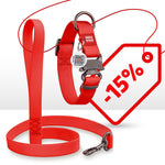Load image into Gallery viewer, WAUDOG Waterproof Dog Collar Adjustable Dog Collar for Large Dogs Small and Medium Dogs Heavy Duty Dog Collars with Durable Metal Clasp and QR Dog Tag Boy & Girl Dog Collars (Red)