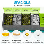 Load image into Gallery viewer, Extra Large Pill Organizer XXL Pill Box 7 Day Weekly Pill Organizer with AM PM Large Compartments Big Pill Case for Supplements Jumbo Pill Holder for Vitamins Huge Medicine Organizer 2 Times a Day