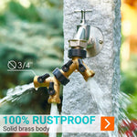 Load image into Gallery viewer, Hose Splitter 2 Way Heavy Duty Brass Metal Body for Outdoor and Indoor Use