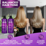 Load image into Gallery viewer, Purple Shampoo and Conditioner Set 14 Fl Oz Set of 2 Sulfate Free Formula for Women and Men For Toning and Balancing Brassy Blonde Silver and Gray Hair