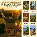 Load image into Gallery viewer, Beige Portable Folding Camping Chair 31x21x20 Inch Lightweight Beach Chairs for Adults up to 265 Lbs Breathable Ripstop Fabric Outdoor Seating with Ergonomic Beech Wood Armrests