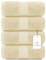 Load image into Gallery viewer, Luxury Bath Towels Set of 4 Large 700 GSM Cotton Ultra Soft 27x54 in Beige Color