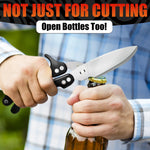 Load image into Gallery viewer, 4 in 1 Multi Use Kitchen Shears for Food Heavy Duty Sharp Seafood Fish Turkey Chicken Shears with Non Slip Metal Handle Micro Serrated Blades Spring Loaded Safety Lock Bone Scissors Black