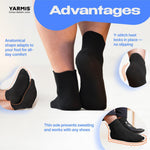 Load image into Gallery viewer, Mens Diabetic Socks Black Ankle Cut 9 12 Size 4 Pairs Loose Fitting Seamless Thin Cotton Diabetic Socks for Men