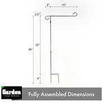 Load image into Gallery viewer, G128 Garden Flag Stand Flagpole 36x15 Black Wrought Iron Stand