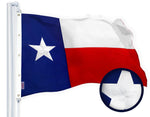 Load image into Gallery viewer, G128 Texas State Flag 10x15 Ft StormFlyer Series Embroidered 220GSM Spun Polyester Embroidered Design, Indoor/Outdoor, Brass Grommets, Heavy Duty, All Weather