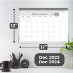 Load image into Gallery viewer, Desk Calendar 2024 17x12 Wall Calendar Thick Paper & Notes Section Runs from December 2023 December 2024 (Gray)
